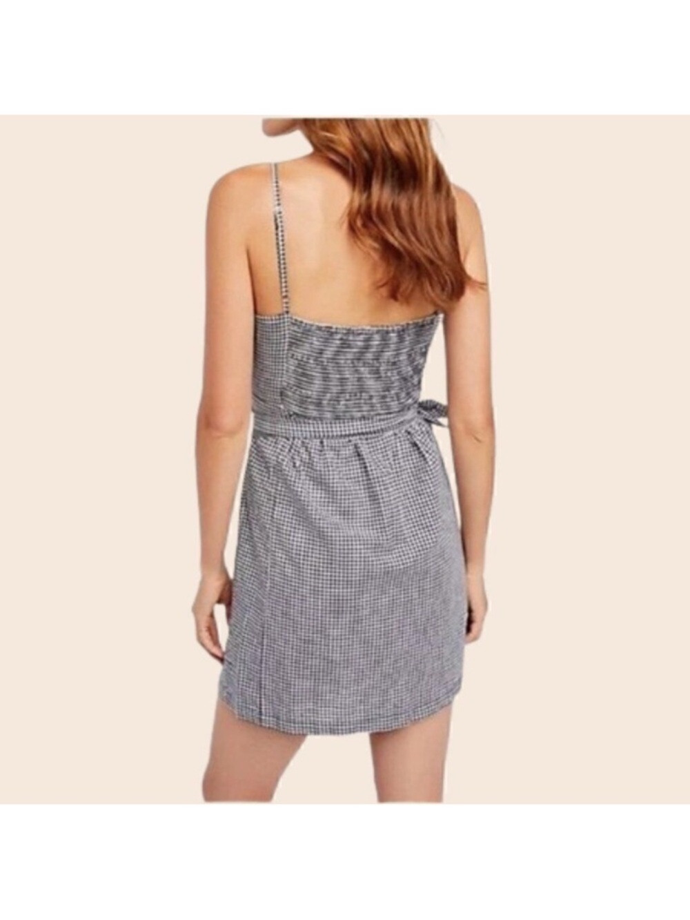Free People size XS gingham print true wrap dress - Picture 3 of 9